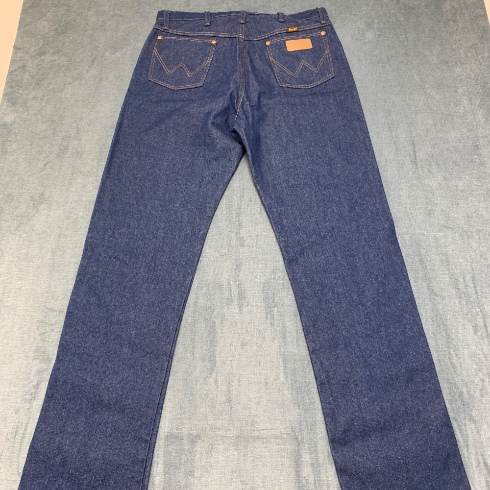 Wrangler Jeans Mens 36x34 Blue Cotton Medium Wash Outdoor Flat Front Straight